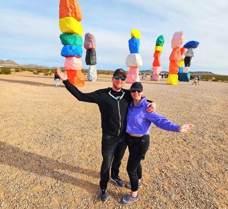 Posing at Seven Magic Mountains