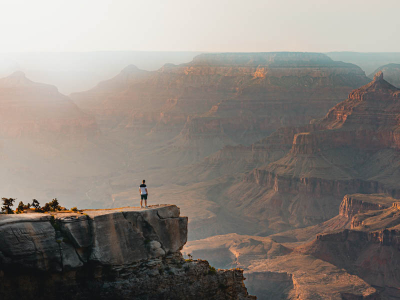 Man at Grand Canyon
