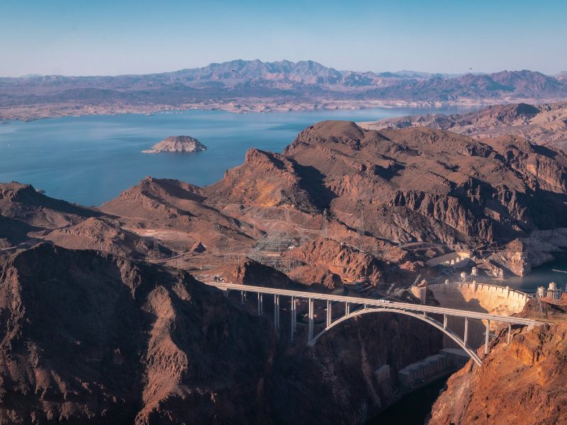 View of Hoover Dam and Lake Mead