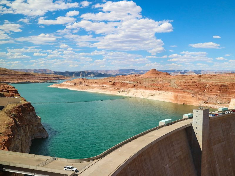 View of Lake Powell and Glen Canyon Dam