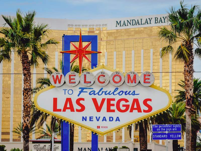 View of Las Vegas Sign and Mandalay Bay