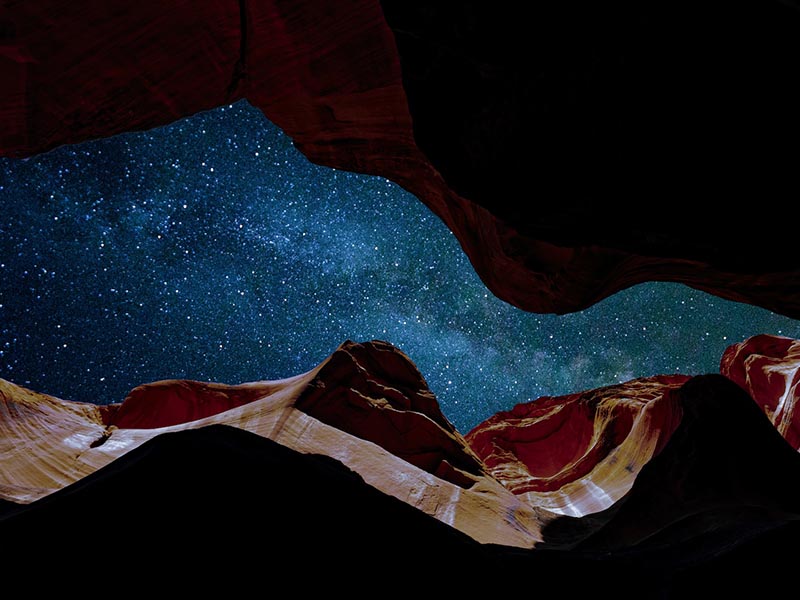 View of Night Sky at Antelope Canyon