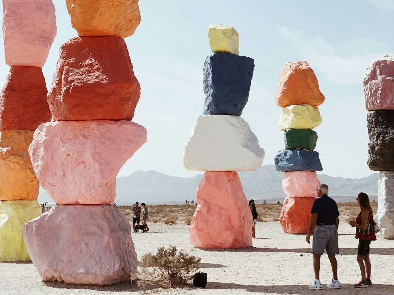 People at Seven Magic Mountains
