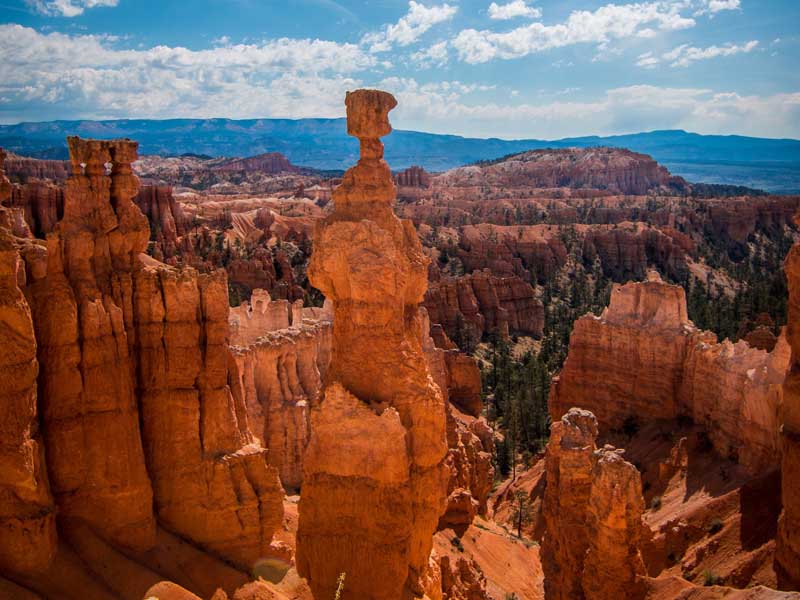 A close view of a hoodoo at Bryce Canyon National Park.